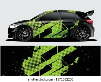 Rally car decal graphic wrap vector, abstract background