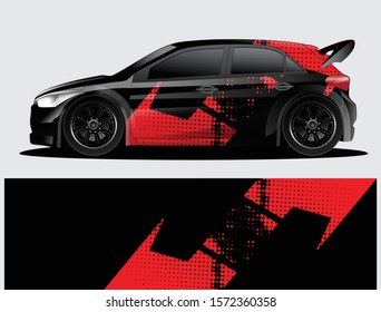 Rally car decal graphic wrap vector, abstract background