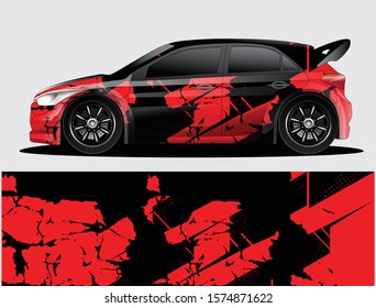 Rally car decal graphic wrap vector, abstract background