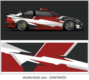 Rally car decal vector de ajuste gráfico