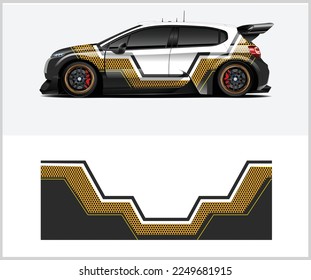 Rally car decal graphic wrap vector