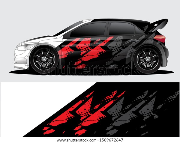 Rally\
car decal graphic wrap vector, abstract\
background