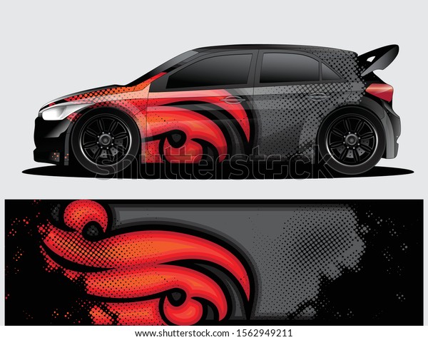 Rally\
car decal graphic wrap vector, abstract\
background