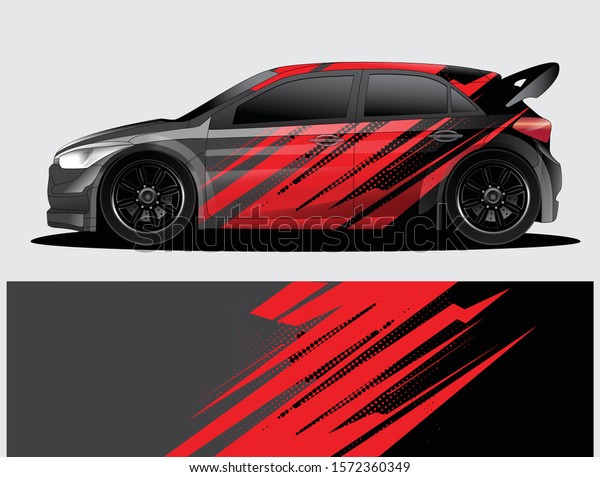 Rally
car decal graphic wrap vector, abstract
background