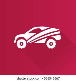 Rally car icon in Metro user interface color style. Race championship competition