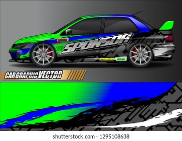 rally car livery design vector. abstract race style background for vehicle vinyl sticker wrap