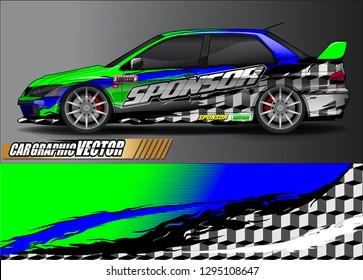 rally car livery design vector. abstract race style background for vehicle vinyl sticker wrap