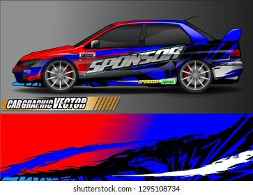 rally car livery design vector. abstract race style background for vehicle vinyl sticker wrap