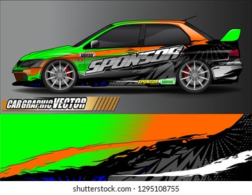 rally car livery design vector. abstract race style background for vehicle vinyl sticker wrap