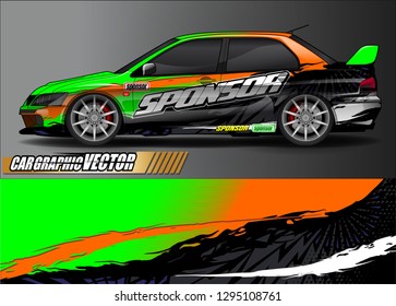 rally car livery design vector. abstract race style background for vehicle vinyl sticker wrap
