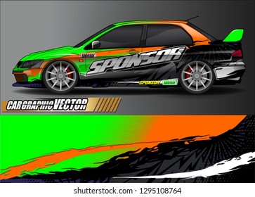 rally car livery design vector. abstract race style background for vehicle vinyl sticker wrap
