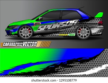 rally car livery design vector. abstract race style background for vehicle vinyl sticker wrap