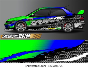 rally car livery design vector. abstract race style background for vehicle vinyl sticker wrap