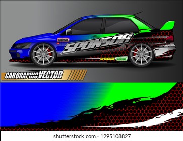 rally car livery design vector. abstract race style background for vehicle vinyl sticker wrap