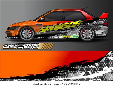 rally car livery design vector. abstract race style background for vehicle vinyl sticker wrap
