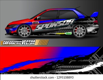 rally car livery design vector. abstract race style background for vehicle vinyl sticker wrap
