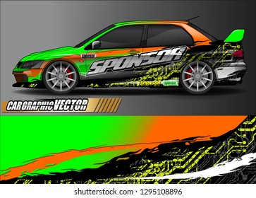 rally car livery design vector. abstract race style background for vehicle vinyl sticker wrap