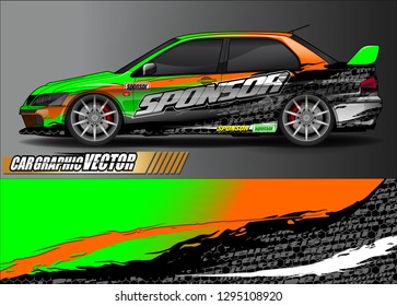 rally car livery design vector. abstract race style background for vehicle vinyl sticker wrap