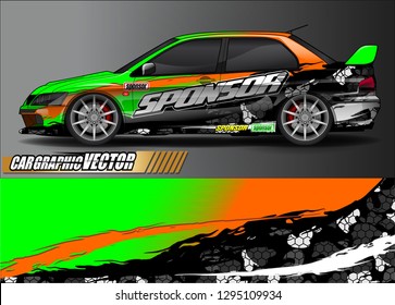 rally car livery design vector. abstract race style background for vehicle vinyl sticker wrap