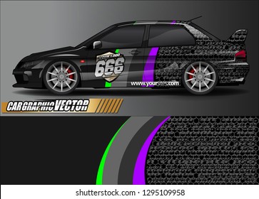 rally car livery design vector. abstract race style background for vehicle vinyl sticker wrap