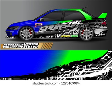 rally car livery design vector. abstract race style background for vehicle vinyl sticker wrap