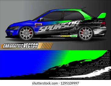 rally car livery design vector. abstract race style background for vehicle vinyl sticker wrap