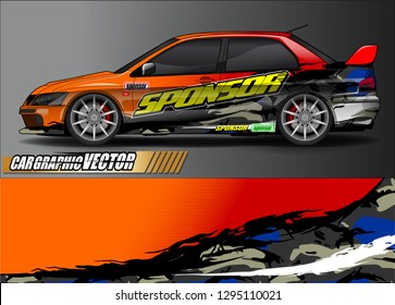 rally car livery design vector. abstract race style background for vehicle vinyl sticker wrap