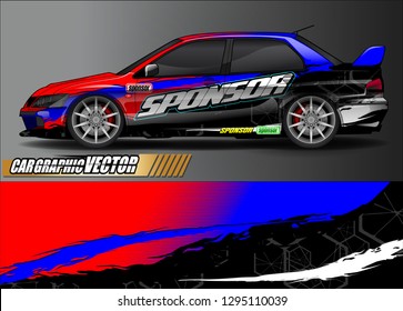 rally car livery design vector. abstract race style background for vehicle vinyl sticker wrap