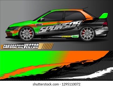 rally car livery design vector. abstract race style background for vehicle vinyl sticker wrap