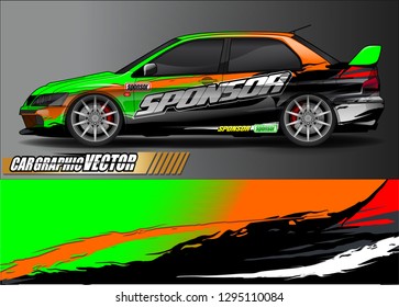 rally car livery design vector. abstract race style background for vehicle vinyl sticker wrap