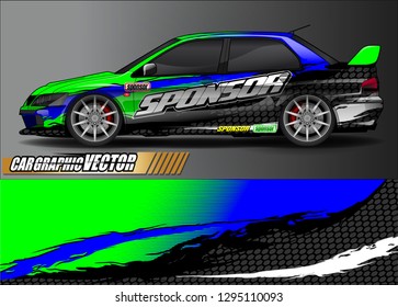 rally car livery design vector. abstract race style background for vehicle vinyl sticker wrap