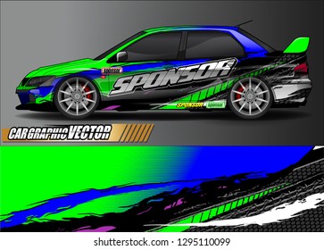 rally car livery design vector. abstract race style background for vehicle vinyl sticker wrap