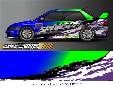 rally car livery design vector. abstract race style background for vehicle vinyl sticker wrap