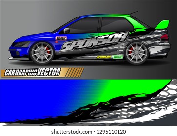 rally car livery design vector. abstract race style background for vehicle vinyl sticker wrap
