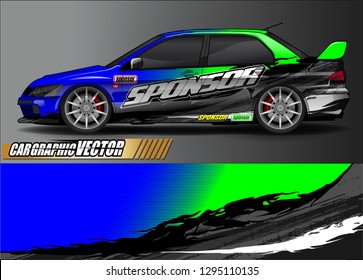 rally car livery design vector. abstract race style background for vehicle vinyl sticker wrap