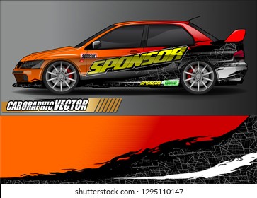 rally car livery design vector. abstract race style background for vehicle vinyl sticker wrap