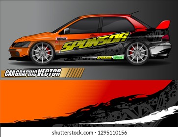 rally car livery design vector. abstract race style background for vehicle vinyl sticker wrap