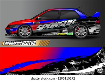 rally car livery design vector. abstract race style background for vehicle vinyl sticker wrap