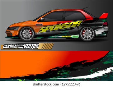 rally car livery design vector. abstract race style background for vehicle vinyl sticker wrap
