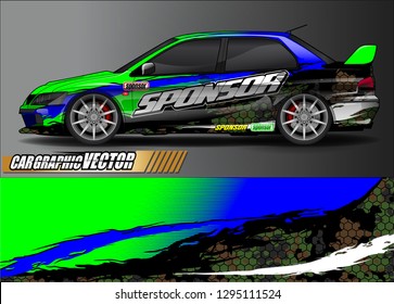 rally car livery design vector. abstract race style background for vehicle vinyl sticker wrap