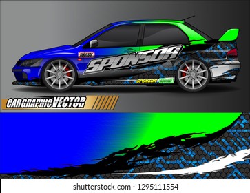 rally car livery design vector. abstract race style background for vehicle vinyl sticker wrap
