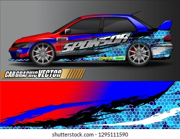 rally car livery design vector. abstract race style background for vehicle vinyl sticker wrap