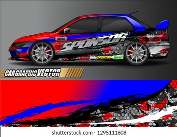 rally car livery design vector. abstract race style background for vehicle vinyl sticker wrap