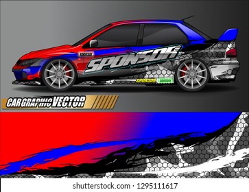 rally car livery design vector. abstract race style background for vehicle vinyl sticker wrap