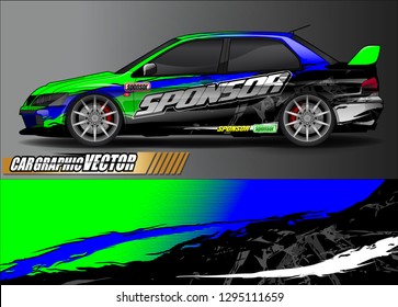 rally car livery design vector. abstract race style background for vehicle vinyl sticker wrap