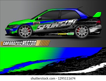 rally car livery design vector. abstract race style background for vehicle vinyl sticker wrap