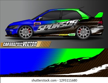 rally car livery design vector. abstract race style background for vehicle vinyl sticker wrap