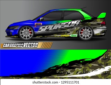 rally car livery design vector. abstract race style background for vehicle vinyl sticker wrap