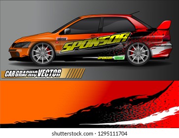 rally car livery design vector. abstract race style background for vehicle vinyl sticker wrap