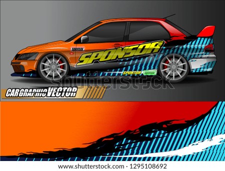 rally car livery design vector. abstract race style background for vehicle vinyl sticker wrap
